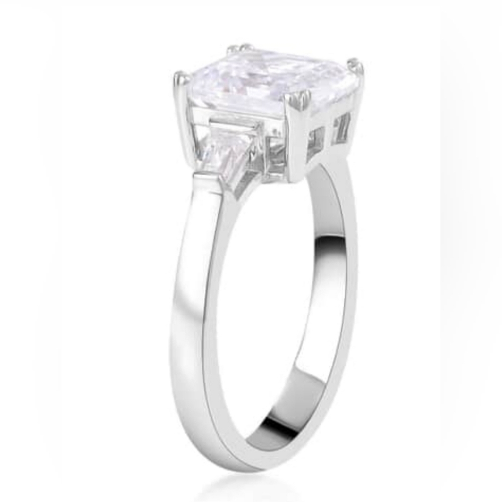 Lustro Stella Finest CZ Ring in Platinum over Sterling Silver Sz 9! - Picture 6 of 12